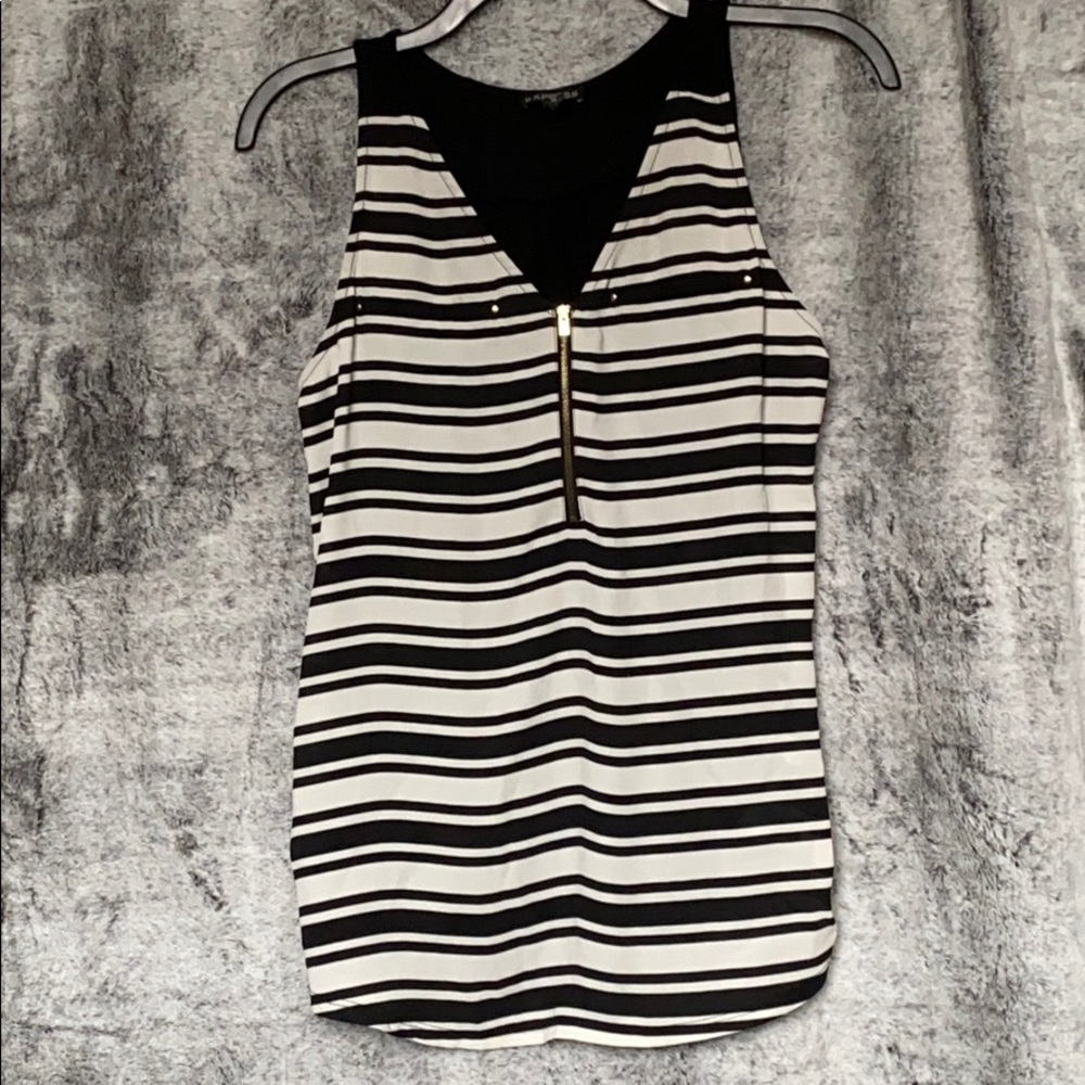 Express black and white stripe tank top